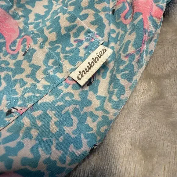 Chubbies Flamingo Print Blue Pink Swim Surf Board Shorts W/Pockets Size Medium - Picture 5 of 8